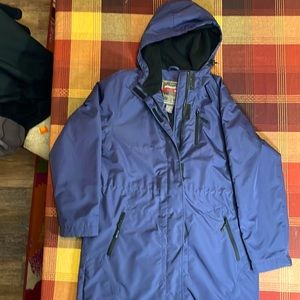 Ladies Eddie Bauer Weather edge foul weather coat. Dark blue/purple. Medium
